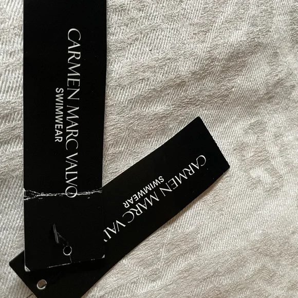 Olive Green Carmen Marc Valvo Ruched One-Piece Swimsuit with Detachable Strap - Picture 5 of 7